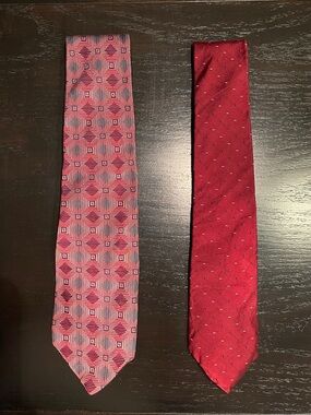 Men's Burgundy Patterned Ties
